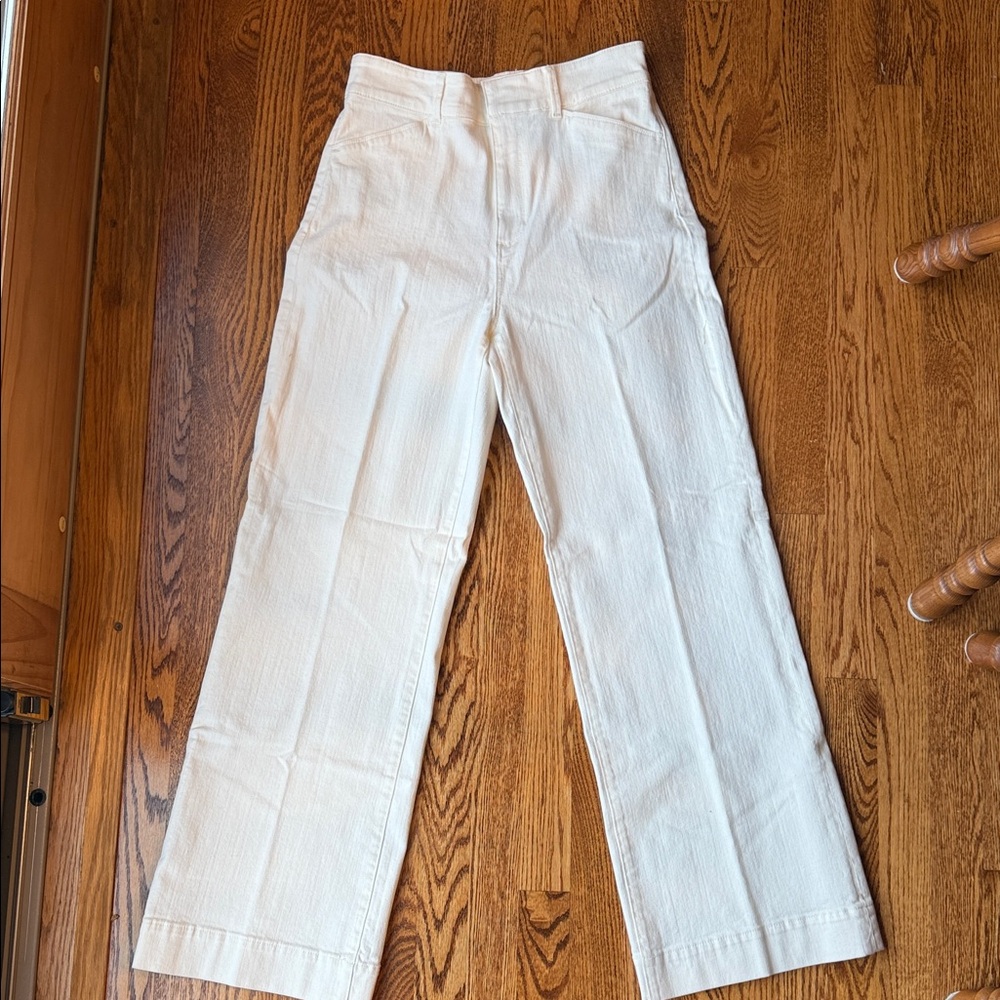 Ann Taylor Cream/White Wide-Leg Pants - Picture 1 of 13